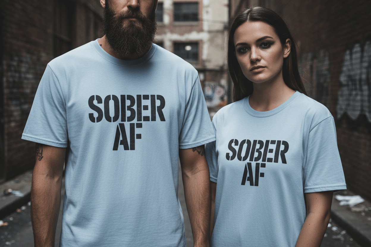 Sober AF Unisex Softstyle T-Shirt - NEXT CHAPTER APPAREL