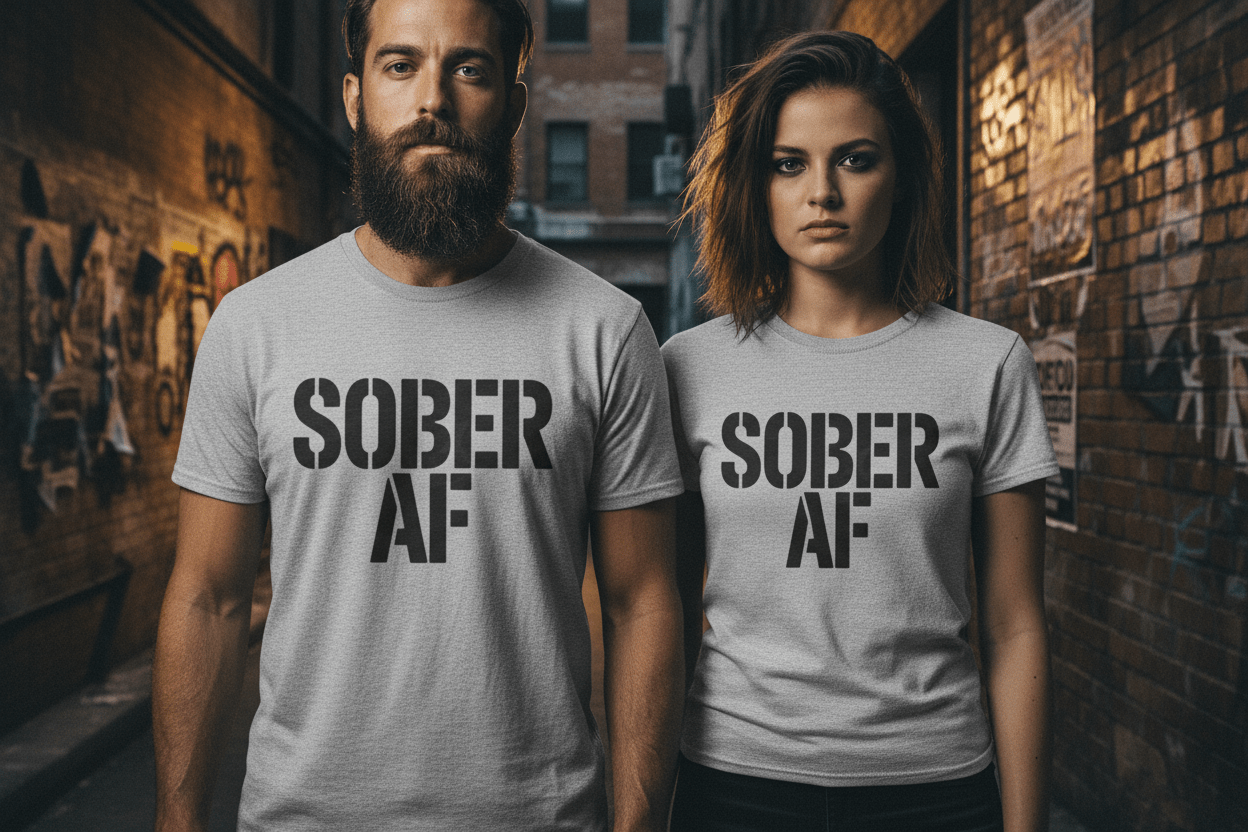 Sober AF Unisex Softstyle T-Shirt - NEXT CHAPTER APPAREL