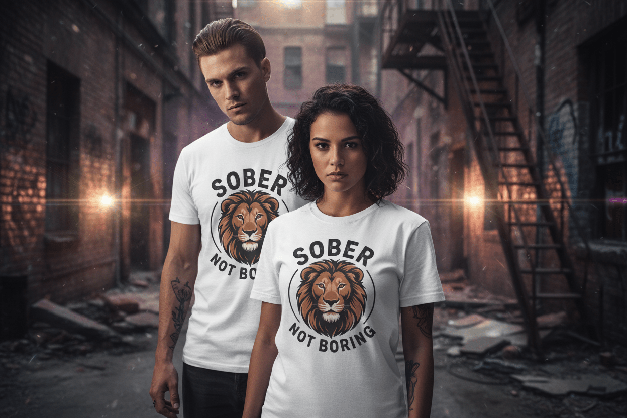 Sober Not Boring Addiction Recovery T-Shirt - NEXT CHAPTER APPAREL