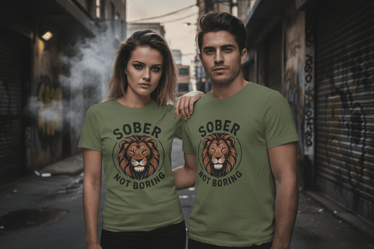 Sober Not Boring Addiction Recovery T-Shirt - NEXT CHAPTER APPAREL