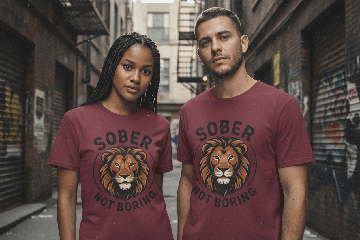 Sober Not Boring Addiction Recovery T-Shirt - NEXT CHAPTER APPAREL