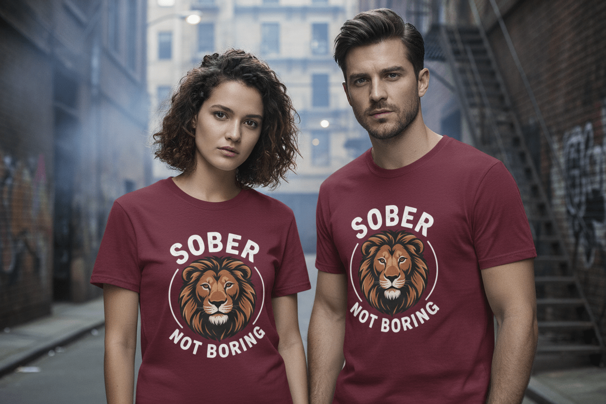 Sober Not Boring Addiction Recovery T-Shirt - NEXT CHAPTER APPAREL