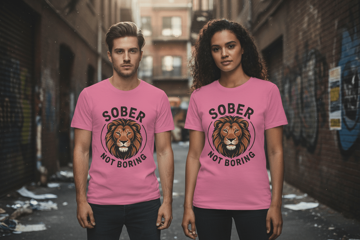 Sober Not Boring Addiction Recovery T-Shirt - NEXT CHAPTER APPAREL