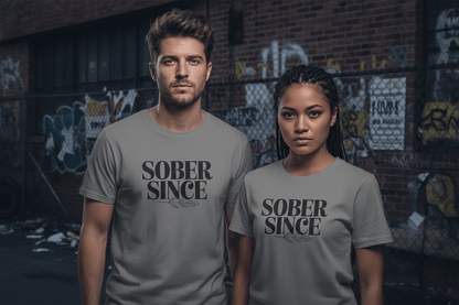 Sober Since personalized Unisex Softstyle T-Shirt - NEXT CHAPTER APPAREL