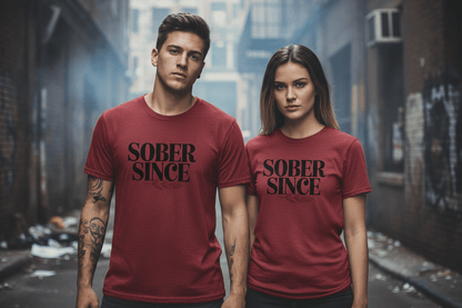 Sober Since personalized Unisex Softstyle T-Shirt - NEXT CHAPTER APPAREL