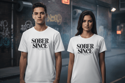 Sober Since personalized Unisex Softstyle T-Shirt - NEXT CHAPTER APPAREL