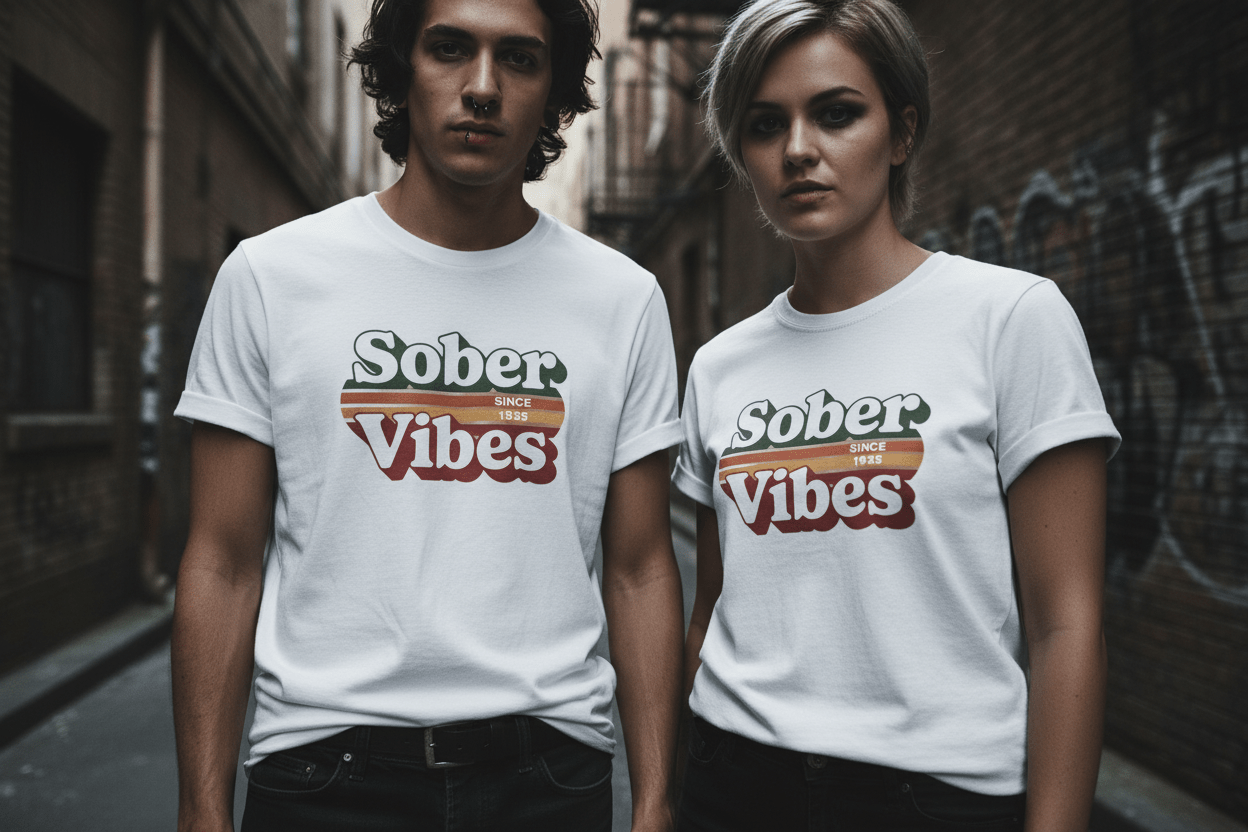 Sober Vibes Unisex T-Shirt Recovery Addiction T shirt - NEXT CHAPTER APPAREL