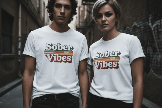 Sober Vibes Unisex T-Shirt Recovery Addiction T shirt - NEXT CHAPTER APPAREL