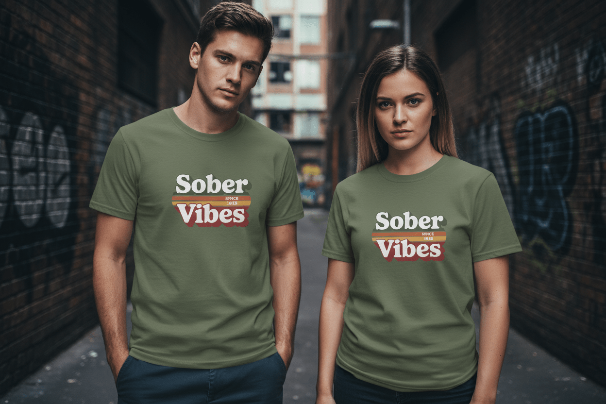 Sober Vibes Unisex T-Shirt Recovery Addiction T shirt - NEXT CHAPTER APPAREL