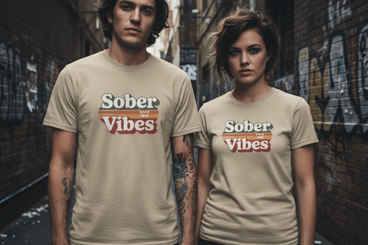 Sober Vibes Unisex T-Shirt Recovery Addiction T shirt - NEXT CHAPTER APPAREL