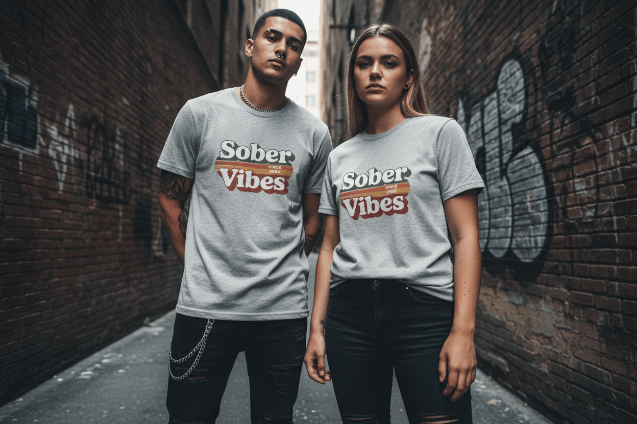 Sober Vibes Unisex T-Shirt Recovery Addiction T shirt - NEXT CHAPTER APPAREL