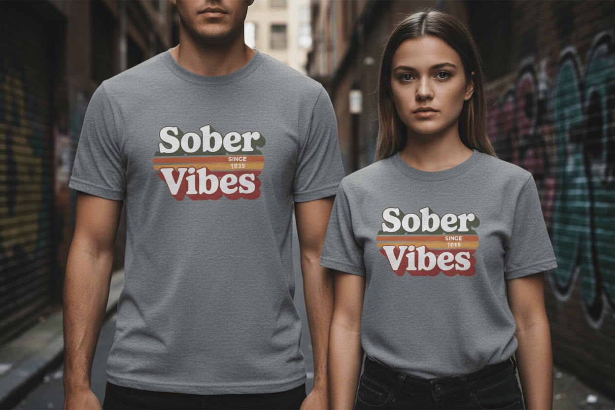 Sober Vibes Unisex T-Shirt Recovery Addiction T shirt - NEXT CHAPTER APPAREL