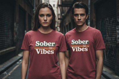Sober Vibes Unisex T-Shirt Recovery Addiction T shirt - NEXT CHAPTER APPAREL