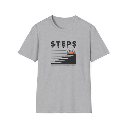 STEPS- unisex soft style recovery addiction t shirt - NEXT CHAPTER APPAREL