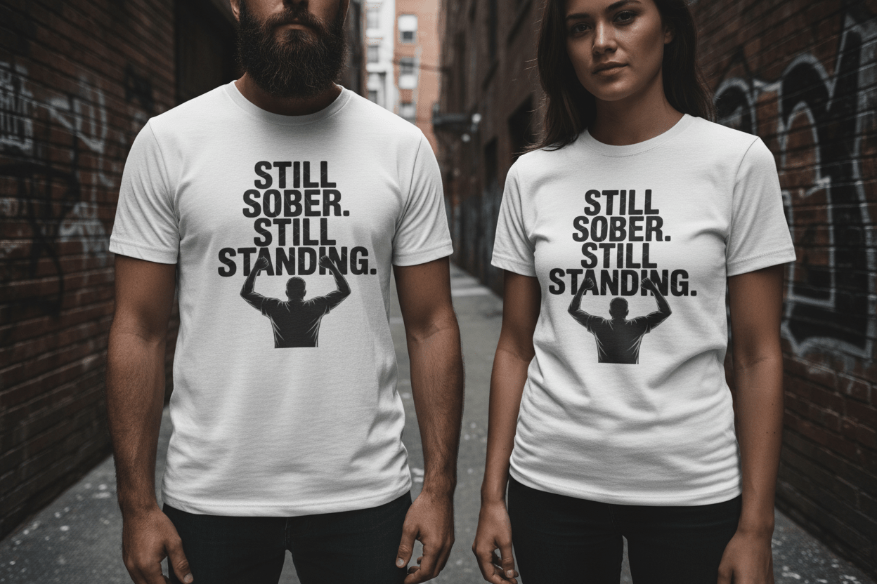 Still Sober Still Standing Recovery Addiction T Shirt - NEXT CHAPTER APPAREL