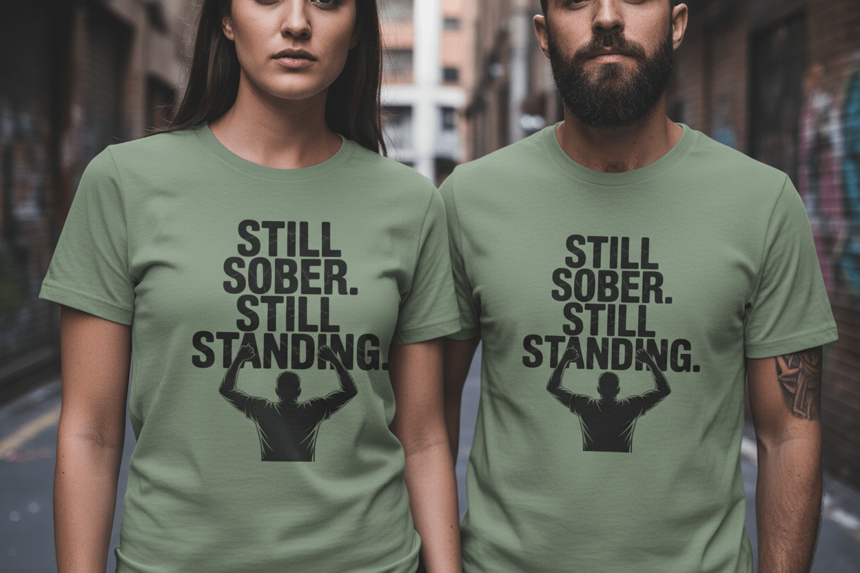 Still Sober Still Standing Recovery Addiction T Shirt - NEXT CHAPTER APPAREL