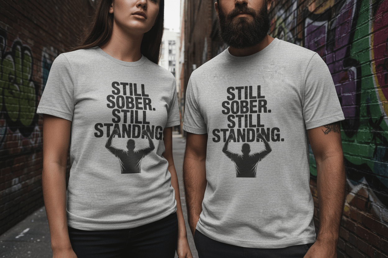 Still Sober Still Standing Recovery Addiction T Shirt - NEXT CHAPTER APPAREL