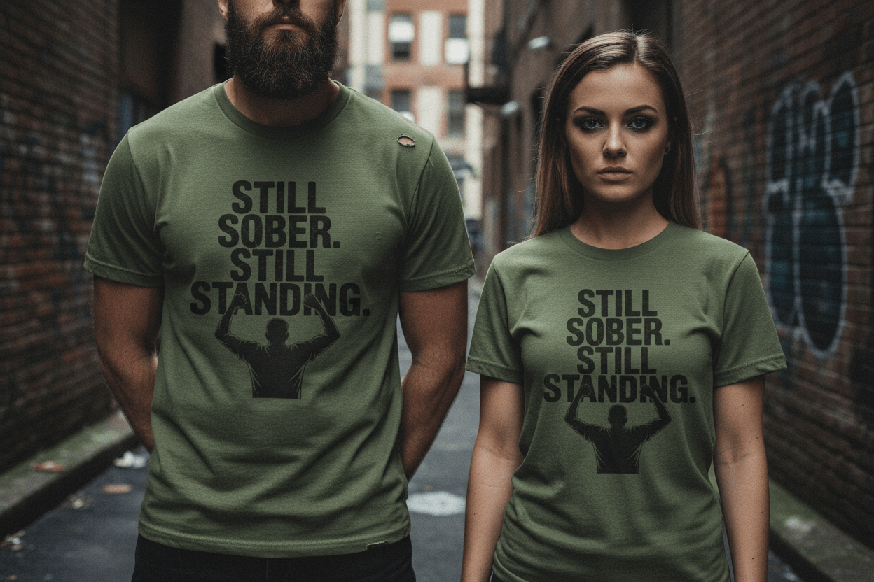 Still Sober Still Standing Recovery Addiction T Shirt - NEXT CHAPTER APPAREL