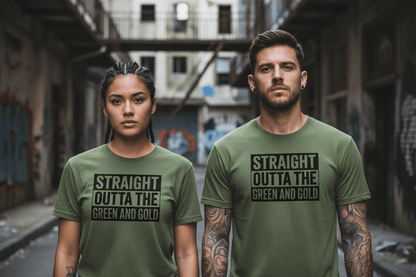 Straight outta the green and gold Unisex Softstyle T-Shirt - NEXT CHAPTER APPAREL