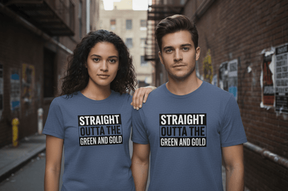 Straight outta the green and gold Unisex Softstyle T-Shirt - NEXT CHAPTER APPAREL