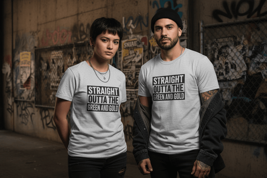 Straight outta the green and gold Unisex Softstyle T-Shirt - NEXT CHAPTER APPAREL