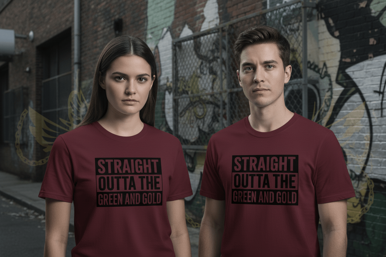 Straight outta the green and gold Unisex Softstyle T-Shirt - NEXT CHAPTER APPAREL
