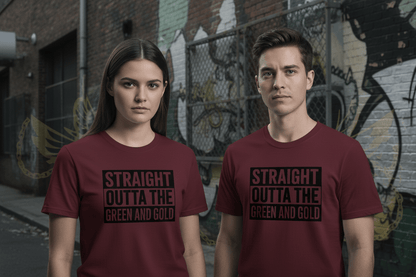 Straight outta the green and gold Unisex Softstyle T-Shirt - NEXT CHAPTER APPAREL
