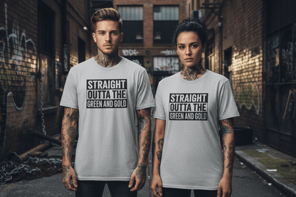 Straight outta the green and gold Unisex Softstyle T-Shirt - NEXT CHAPTER APPAREL