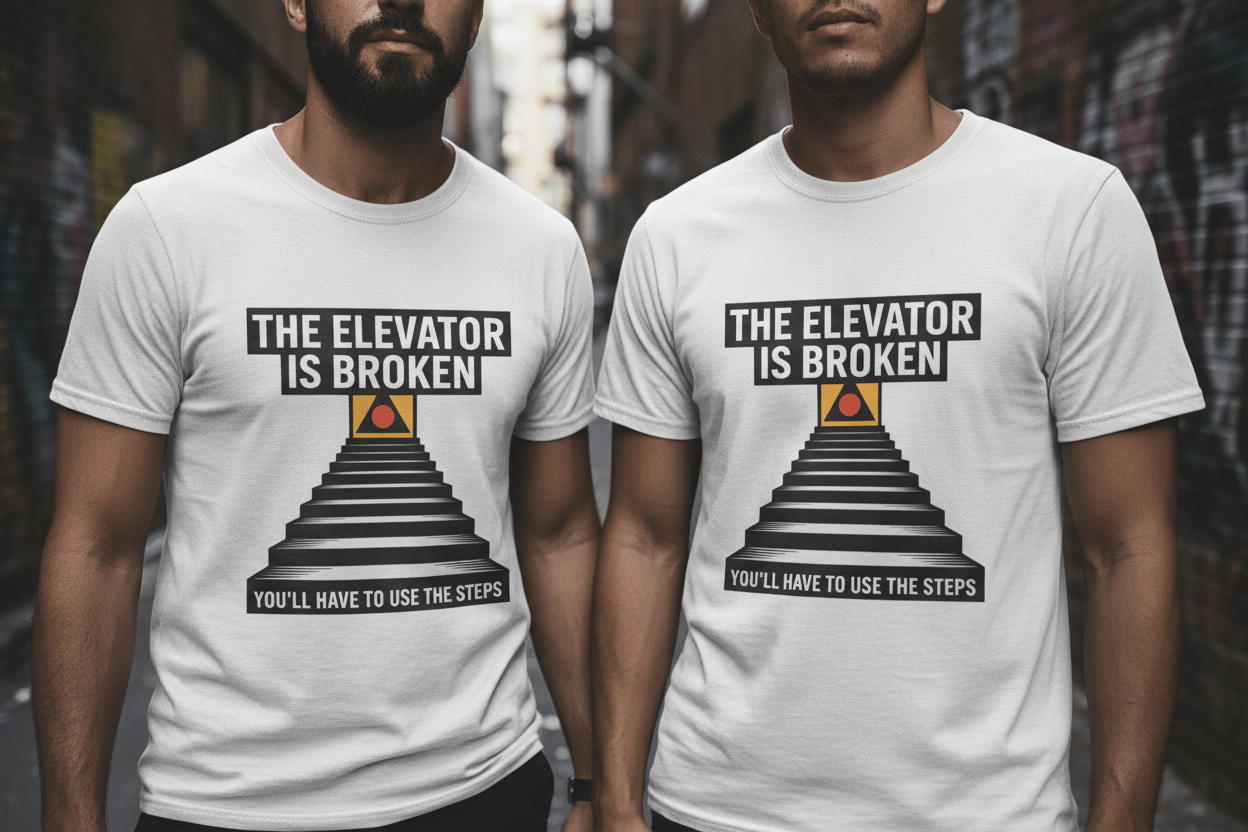 The Elevator Is Broken Recovery Addiction T shirt - NEXT CHAPTER APPAREL