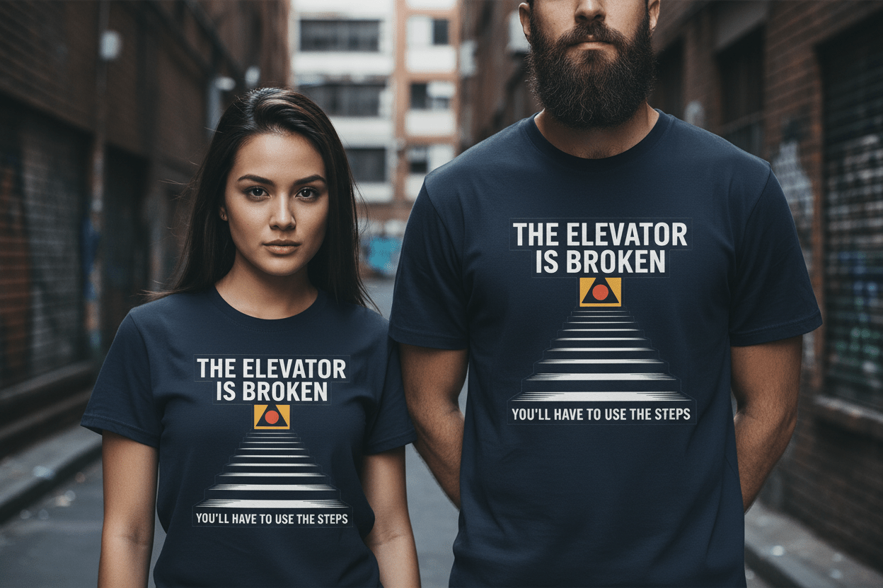 The Elevator Is Broken Recovery Addiction T shirt - NEXT CHAPTER APPAREL