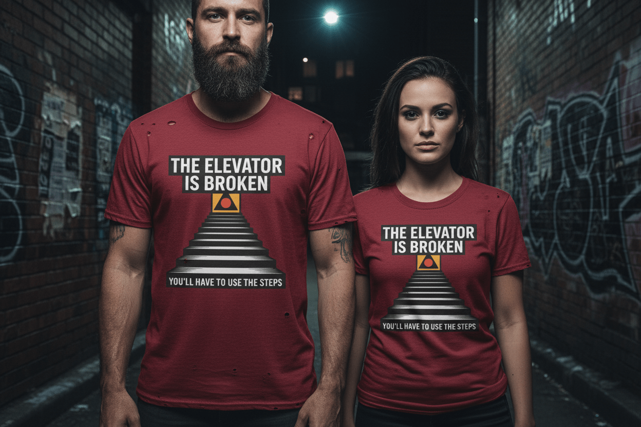 The Elevator Is Broken Recovery Addiction T shirt - NEXT CHAPTER APPAREL