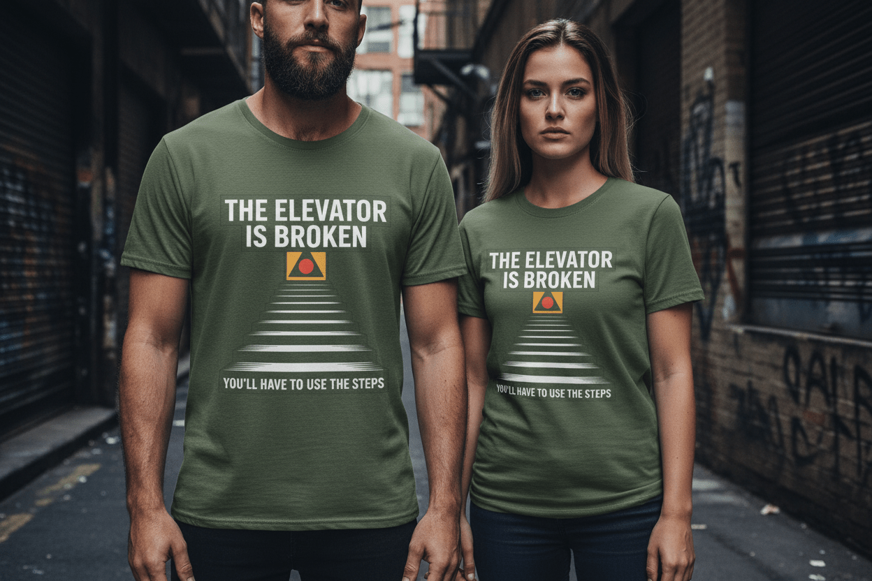 The Elevator Is Broken Recovery Addiction T shirt - NEXT CHAPTER APPAREL