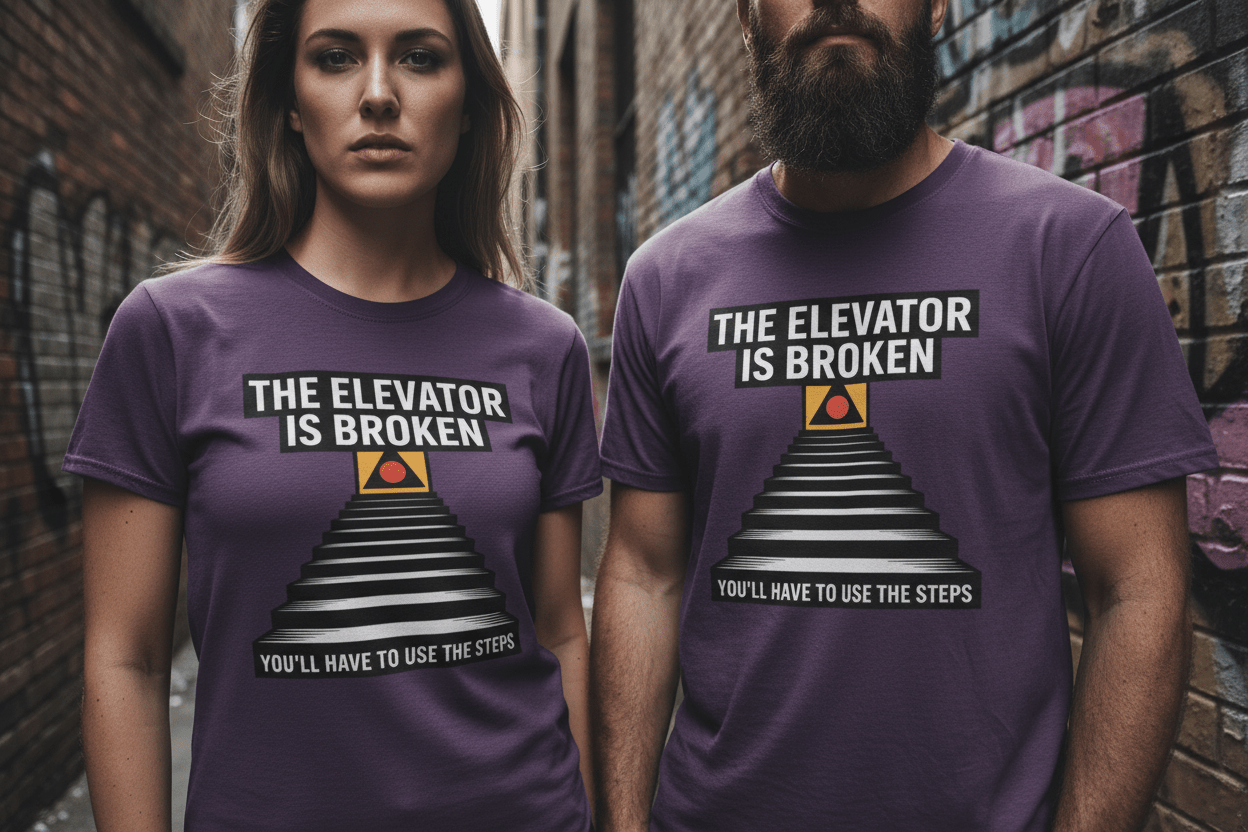 The Elevator Is Broken Recovery Addiction T shirt - NEXT CHAPTER APPAREL